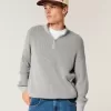 Maglione squadrato con cerniera a un quarto