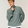 Maglione squadrato con cerniera a un quarto
