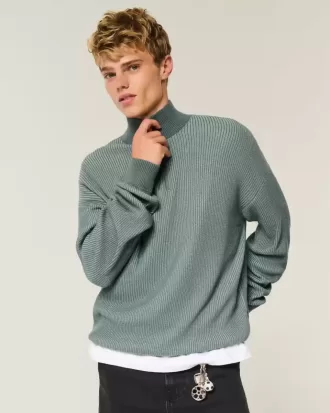 Maglione squadrato con cerniera a un quarto