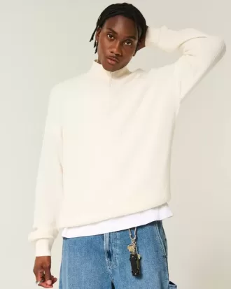 Maglione squadrato con cerniera a un quarto