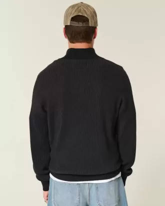 Maglione squadrato con cerniera a un quarto