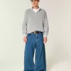 Maglione squadrato con cerniera a un quarto
