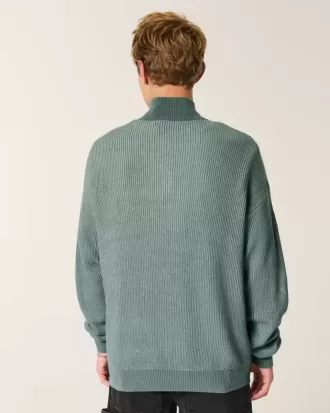 Maglione squadrato con cerniera a un quarto