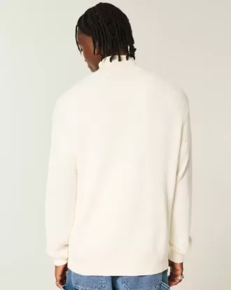 Maglione squadrato con cerniera a un quarto