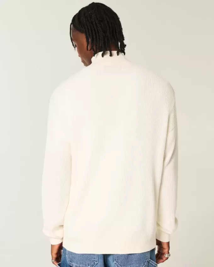 Maglione squadrato con cerniera a un quarto