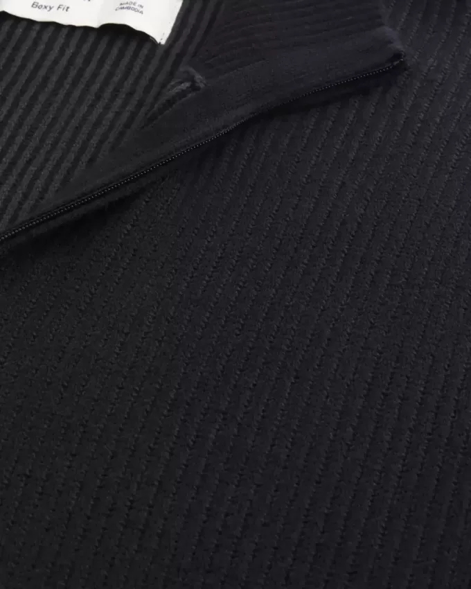 Maglione squadrato con cerniera a un quarto