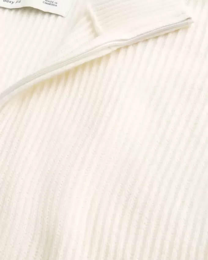 Maglione squadrato con cerniera a un quarto
