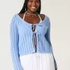 Maglione testurizzato con nodo frontale in stile uncinetto