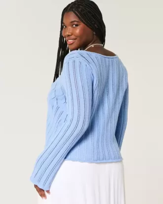 Maglione testurizzato con nodo frontale in stile uncinetto