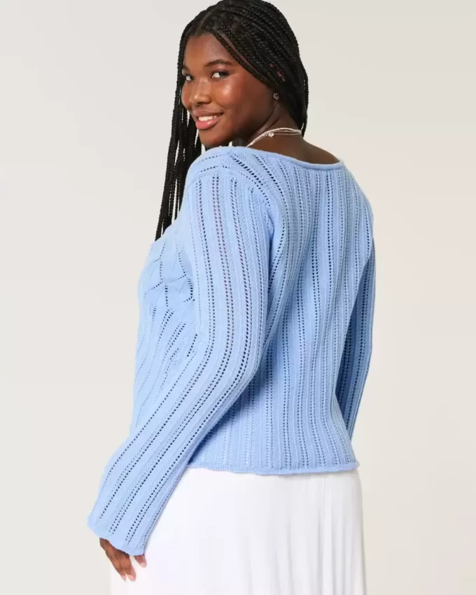 Maglione testurizzato con nodo frontale in stile uncinetto