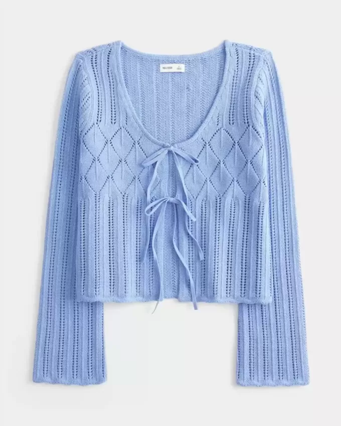 Maglione testurizzato con nodo frontale in stile uncinetto