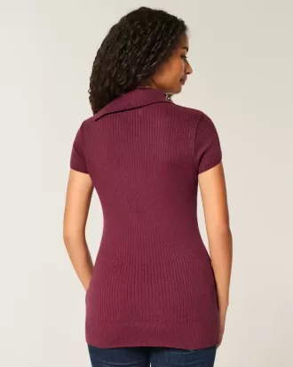 Maglione tunica a maniche corte