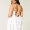 Mini abito babydoll con scollo a V e volant Mini abito babydoll con scollo a V e volant