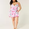 Mini abito babydoll con scollo a V e volant a balze