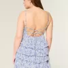 Mini abito babydoll con scollo a V e volant a balze Mini abito babydoll con scollo a V e volant a balze