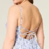Mini abito babydoll con scollo a V e volant a balze Mini abito babydoll con scollo a V e volant a balze
