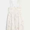 Mini abito babydoll con spalline annodate