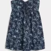 Mini abito babydoll senza spalline con volant