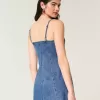 Mini abito con grafica in denim e ciliegie