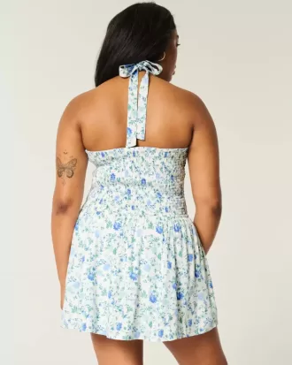 Mini abito con scollo all’americana e vita bassa