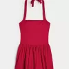 Mini abito gonna a palloncino con scollo all’americana