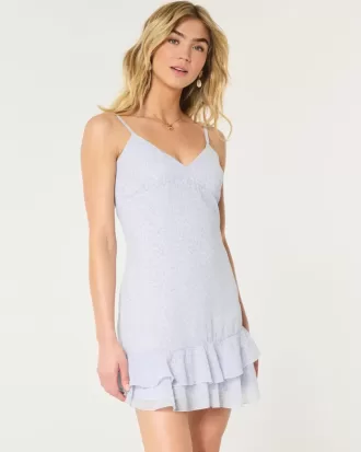 Mini abito in chiffon con volant