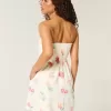 Mini abito senza spalline in misto lino