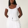 Mini gonna-pantalone a balze arricciate