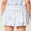 Mini gonna-pantalone a balze arricciate