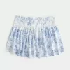 Mini gonna-pantalone a balze arricciate