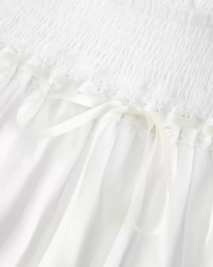 Mini gonna-pantalone a balze arricciate