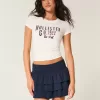 Mini gonna-pantalone con balze a strati