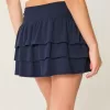 Mini gonna-pantalone con balze a strati