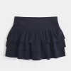 Mini gonna-pantalone con balze a strati