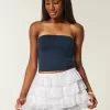 Mini gonna-pantalone in chiffon a strati