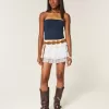Mini gonna-pantalone in chiffon a strati