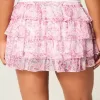 Mini gonna-pantalone in chiffon a strati