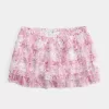 Mini gonna-pantalone in chiffon a strati