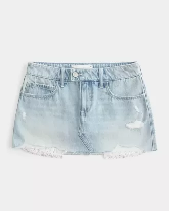 Mini gonna-pantalone in denim