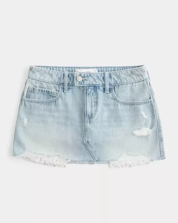 Mini gonna-pantalone in denim