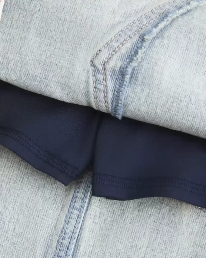 Mini gonna-pantalone in denim