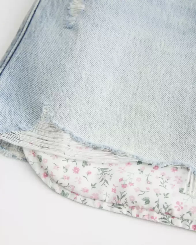 Mini gonna-pantalone in denim
