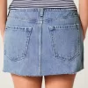 Mini gonna-pantalone in denim a lavaggio medio e vita bassa Curvy