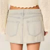 Mini gonna-pantalone in denim a vita bassa