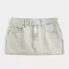 Mini gonna-pantalone in denim a vita bassa