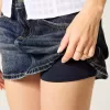 Mini gonna-pantalone in denim a vita bassa