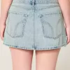 Mini gonna-pantalone in denim a vita bassa Mini gonna-pantalone in denim a vita bassa