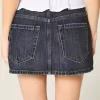 Mini gonna-pantalone in denim a vita bassa