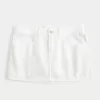 Mini gonna-pantalone in denim a vita bassa