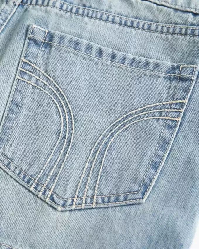 Mini gonna-pantalone in denim a vita bassa Mini gonna-pantalone in denim a vita bassa